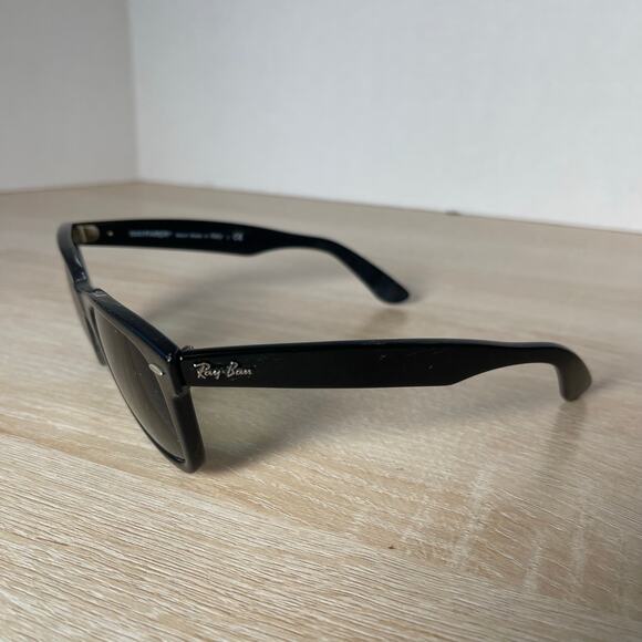 Ray-Ban RB2140 901 Wayfarer Sunglasses Black PARTS ONLY 50-22 Italy - Picture 3 of 11